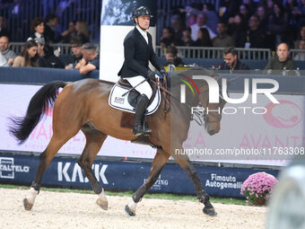 Paolo Paini rides Casal Dorato during the CSI5*-W Longines FEI Jumping World Cup 2024 Grand Prix presented by KASK at Pala Fimauto in Verona...