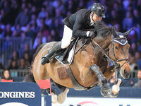 Paolo Paini rides Casal Dorato during the CSI5*-W Longines FEI Jumping World Cup 2024 Grand Prix presented by KASK at Pala Fimauto in Verona...