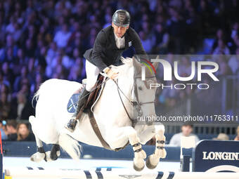 Philippe Rozier rides Dirty Sweet during the CSI5*-W Longines FEI Jumping World Cup 2024 Grand Prix presented by KASK at Pala Fimauto in Ver...