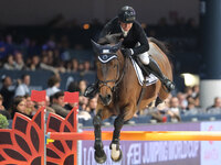 Paolo Paini rides Casal Dorato during the CSI5*-W Longines FEI Jumping World Cup 2024 Grand Prix presented by KASK at Pala Fimauto in Verona...