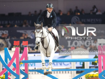 Philippe Rozier rides Dirty Sweet during the CSI5*-W Longines FEI Jumping World Cup 2024 Grand Prix presented by KASK at Pala Fimauto in Ver...