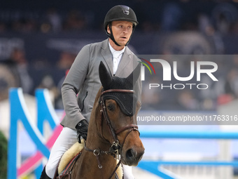 Andreas Schou rides Napoli vh Nederassenthof during the CSI5*-W Longines FEI Jumping World Cup 2024 Grand Prix presented by KASK at Pala Fim...