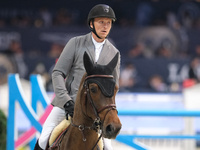 Andreas Schou rides Napoli vh Nederassenthof during the CSI5*-W Longines FEI Jumping World Cup 2024 Grand Prix presented by KASK at Pala Fim...