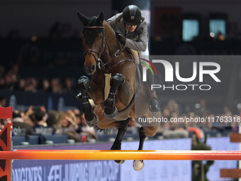 Andreas Schou rides Napoli vh Nederassenthof during the CSI5*-W Longines FEI Jumping World Cup 2024 Grand Prix presented by KASK at Pala Fim...