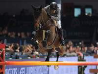 Andreas Schou rides Napoli vh Nederassenthof during the CSI5*-W Longines FEI Jumping World Cup 2024 Grand Prix presented by KASK at Pala Fim...