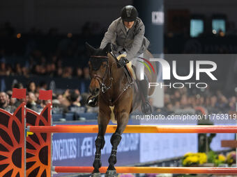 Andreas Schou rides Napoli vh Nederassenthof during the CSI5*-W Longines FEI Jumping World Cup 2024 Grand Prix presented by KASK at Pala Fim...