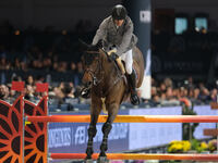 Andreas Schou rides Napoli vh Nederassenthof during the CSI5*-W Longines FEI Jumping World Cup 2024 Grand Prix presented by KASK at Pala Fim...