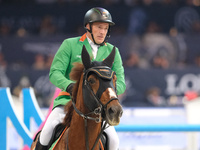 Gerfried Puck rides Equitron Naxcel V during the CSI5*-W Longines FEI Jumping World Cup 2024 Grand Prix presented by KASK at Pala Fimauto in...