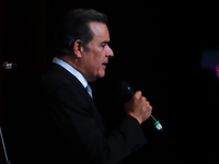 Fernando de la Mora, a Mexican tenor, speaks during the First World Mariachi Congress at the Teatro Esperanza Iris in Mexico City, Mexico, o...