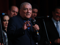 Martin Urieta, a Mexican singer-songwriter, speaks during the First World Mariachi Congress at the Teatro Esperanza Iris in Mexico City, Mex...