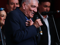 Martin Urieta, a Mexican singer-songwriter, speaks during the First World Mariachi Congress at the Teatro Esperanza Iris in Mexico City, Mex...