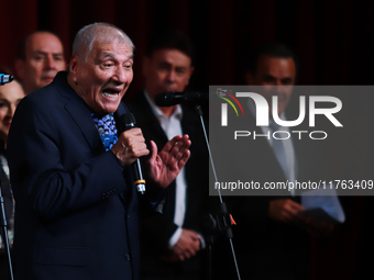 Martin Urieta, a Mexican singer-songwriter, speaks during the First World Mariachi Congress at the Teatro Esperanza Iris in Mexico City, Mex...