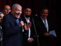 Martin Urieta, a Mexican singer-songwriter, speaks during the First World Mariachi Congress at the Teatro Esperanza Iris in Mexico City, Mex...