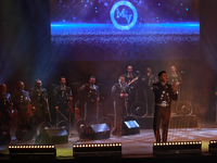 Members of Mariachi Vargas de Tecalitlan participate in the First World Mariachi Congress at the Teatro Esperanza Iris in Mexico City, Mexic...