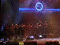 Members of Mariachi Vargas de Tecalitlan participate in the First World Mariachi Congress at the Teatro Esperanza Iris in Mexico City, Mexic...