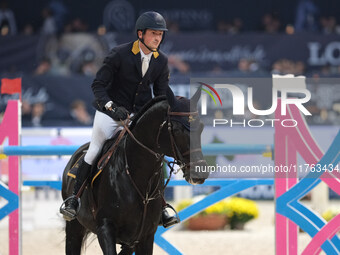 Lorenzo de Luca rides Curcuma Il Palazzetto during the CSI5*-W Longines FEI Jumping World Cup 2024 Grand Prix presented by KASK at Pala Fima...