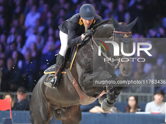 Lorenzo de Luca rides Curcuma Il Palazzetto during the CSI5*-W Longines FEI Jumping World Cup 2024 Grand Prix presented by KASK at Pala Fima...