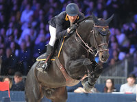 Lorenzo de Luca rides Curcuma Il Palazzetto during the CSI5*-W Longines FEI Jumping World Cup 2024 Grand Prix presented by KASK at Pala Fima...