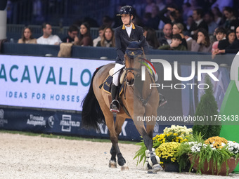 Edwina Tops-Alexander rides Fellow Castlefield during the CSI5*-W Longines FEI Jumping World Cup 2024 Grand Prix presented by KASK, at Pala...