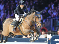 Edwina Tops-Alexander rides Fellow Castlefield during the CSI5*-W Longines FEI Jumping World Cup 2024 Grand Prix presented by KASK, at Pala...