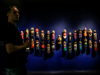 Visitors watch exhibitions in HeydarAliyev Centre in Baku, the capital of Azerbaijan on November 10, 2024. (