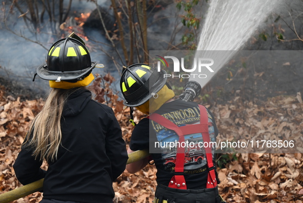 A wildfire impacts several forests in the area on Sunday morning in New York State as it is announced that a New York State parks employee w...