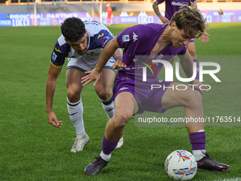 Edoardo Bove of ACF Fiorentina controls the ball during the Italian Serie A football match between ACF Fiorentina and Hellas Verona FC ,on N...