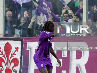 Moise Kean of ACF Fiorentina celebrates after goal during  the Italian Serie A football match between ACF Fiorentina and Hellas Verona FC ,o...