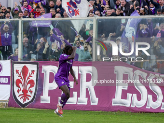 Moise Kean of ACF Fiorentina celebrates after goal during  the Italian Serie A football match between ACF Fiorentina and Hellas Verona FC ,o...