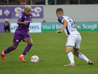 Domilson Cordeiro Dos Santos Dodo of ACF Fiorentina and Darko Lazovic of Hellas Verona FC ,battle for the ball during the Italian Serie A fo...