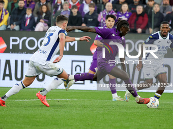 Moise Kean of ACF Fiorentina controls the ball during the Italian Serie A football match between ACF Fiorentina and Hellas Verona FC ,on Nov...