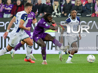 Moise Kean of ACF Fiorentina controls the ball during the Italian Serie A football match between ACF Fiorentina and Hellas Verona FC ,on Nov...