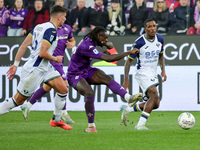 Moise Kean of ACF Fiorentina controls the ball during the Italian Serie A football match between ACF Fiorentina and Hellas Verona FC ,on Nov...