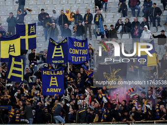 Supporters of Hellas Verona FC during  the Italian Serie A football match between ACF Fiorentina and Hellas Verona FC ,on November 10 , 2024...