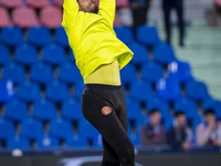 Paulo Gazzaniga of Girona FC warms up during the La Liga EA Sports 2024/25 football match between Getafe CF and Girona FC at Estadio Coliseu...