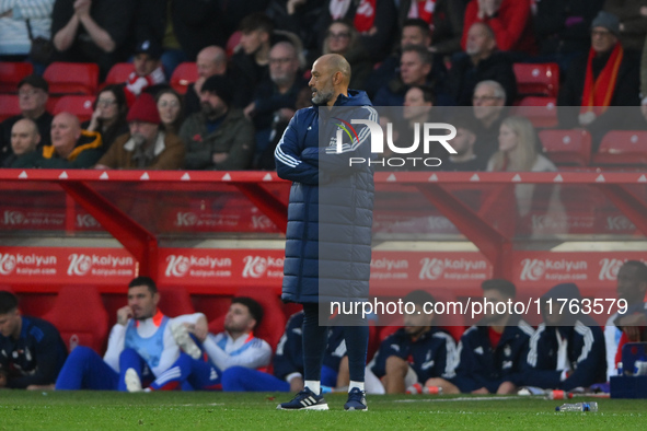 Nuno Espirito Santo, Nottingham Forest head coach, looks on during the Premier League match between Nottingham Forest and Newcastle United a...