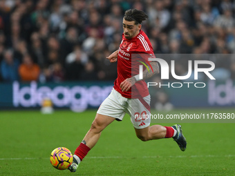 Jota Silva of Nottingham Forest runs with the ball during the Premier League match between Nottingham Forest and Newcastle United at the Cit...