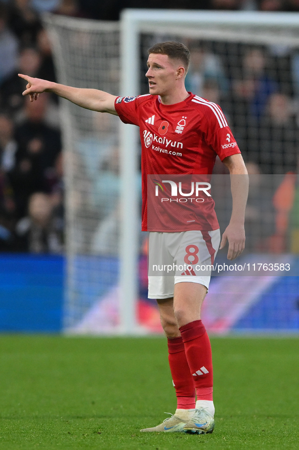 Elliott Anderson of Nottingham Forest gestures during the Premier League match between Nottingham Forest and Newcastle United at the City Gr...