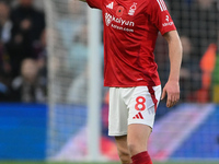 Elliott Anderson of Nottingham Forest gestures during the Premier League match between Nottingham Forest and Newcastle United at the City Gr...