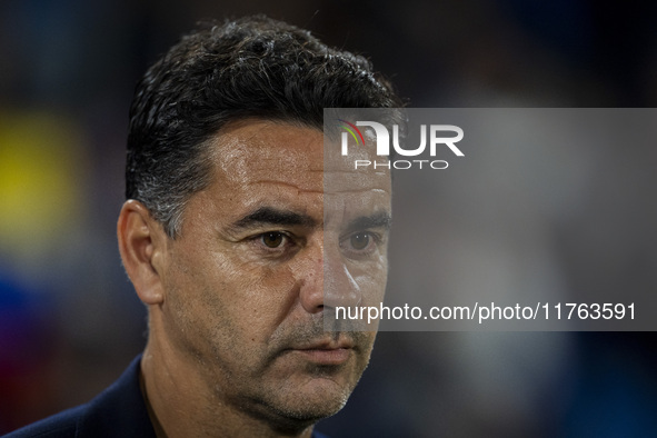 Miguel Angel Sanchez (Michel), head coach of Girona FC, is seen during the La Liga EA Sports 2024/25 football match between Getafe CF and Gi...