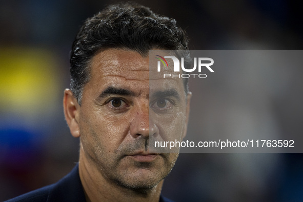 Miguel Angel Sanchez (Michel), head coach of Girona FC, is seen during the La Liga EA Sports 2024/25 football match between Getafe CF and Gi...