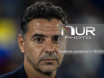 Miguel Angel Sanchez (Michel), head coach of Girona FC, is seen during the La Liga EA Sports 2024/25 football match between Getafe CF and Gi...