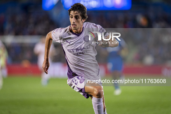 Bryan Gil of Girona FC is seen in action during the La Liga EA Sports 2024/25 football match between Getafe CF and Girona FC at Estadio Coli...