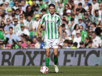 Sergi Altimira of Real Betis runs with the ball during the La Liga EA Sport match between Real Betis and RC Celta de Vigo at Benito Villamar...