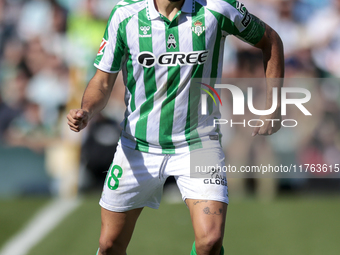 Pablo Fornals of Real Betis runs with the ball during the La Liga EA Sport match between Real Betis and RC Celta de Vigo at Benito Villamari...