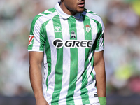 Vitor Roque of Real Betis reacts to a missed opportunity during the La Liga EA Sport match between Real Betis and RC Celta de Vigo at Benito...