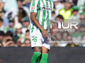 Natan Bernardo de Souza of Real Betis passes the ball during the La Liga EA Sport match between Real Betis and RC Celta de Vigo at Benito Vi...