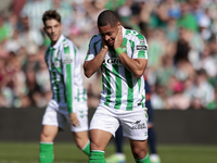 Vitor Roque of Real Betis reacts to a missed opportunity during the La Liga EA Sport match between Real Betis and RC Celta de Vigo at Benito...