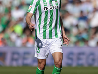 Diego Llorente of Real Betis runs with the ball during the La Liga EA Sport match between Real Betis and RC Celta de Vigo at Benito Villamar...