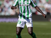 Youssouf Sabaly of Real Betis controls the ball during the La Liga EA Sport match between Real Betis and RC Celta de Vigo at Benito Villamar...